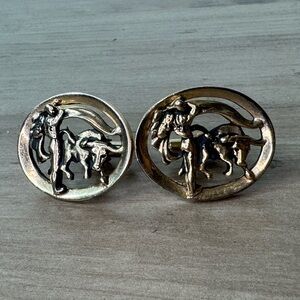 Vintage Men’s Costume Jewelry Cuff Links Matador Bull Fighter